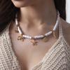 European and American Marine Element Alloy Summer Beach Shell Necklace, Personalized High-end Starfish Multi-layer Collarbone Chain