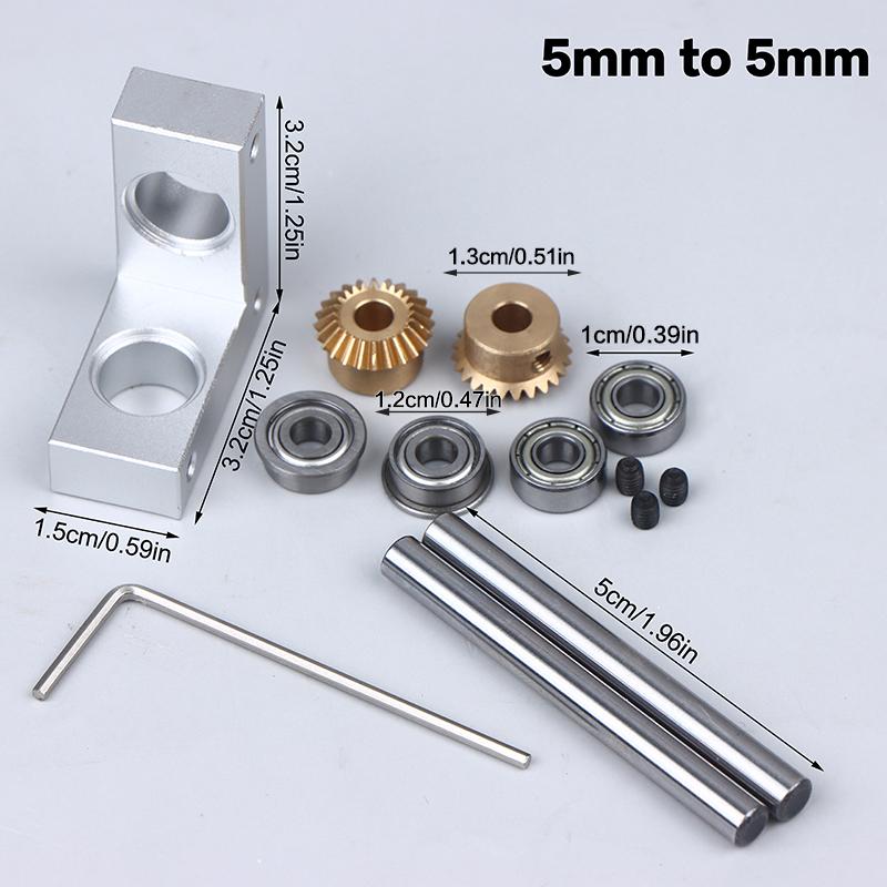 4/5Mm Mini Right Angle Rotator Small 90 Degree 1:1 Gearbox Bevel Gear Commutator Model Transmission Case