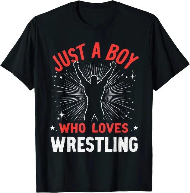 Just A Boy Who Loves Wrestling Kids Wrestler Graphic T-Shirt S