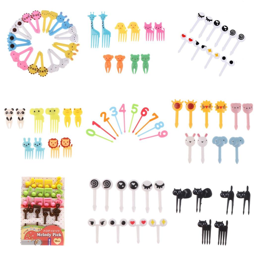 6/10pcs/set Animal Food Fruit Picks Forks Bento Lunch Box Decor Accessory For Kids Toothpick Lunches Party Decor