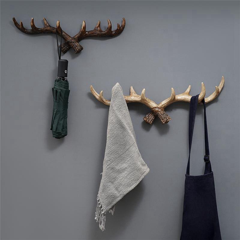M-Modern-Vintage Deer Antlers Wall Hooks -28Cm Wall Mounted Clothes Hanger Coat Rack Key Holder For Decorative Wall Hook,B Easy