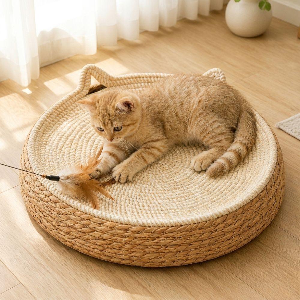 Round Cat Scratching Board Wear-Resistant Pet Sofa Bed Comfortable Dog Sleeping Bed  Paws Care