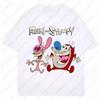 90s Cartoon The Ren Stimpy Show Graphic T Shirts Boy Kids Polyester Summer Short Sleeved Ropa De Mujer Y2k Clothuing Overside
