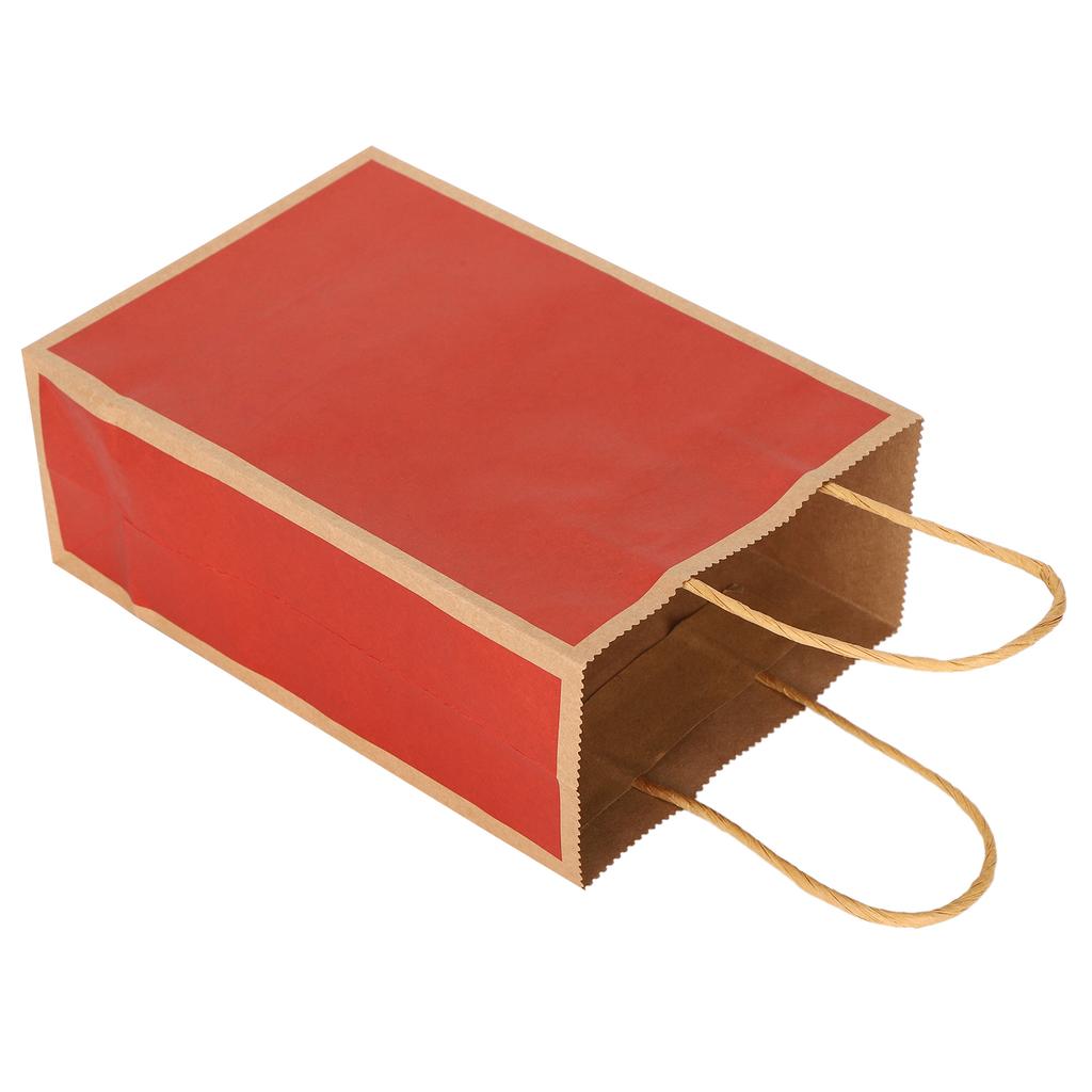 10Pcs Kraft Paper Bag Snacks Shopping Present Gift Bags With Handles for Wedding