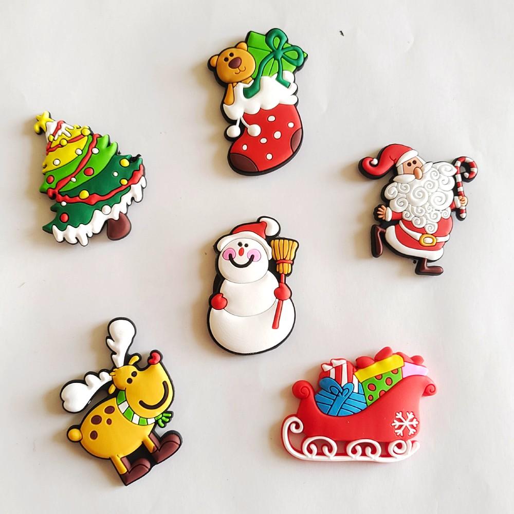 Creative Christmas Fridge Magnet Set Cartoon Christmas Decoration Magnetic Refrigerator Stickers for Kids New Year Decor Gifts