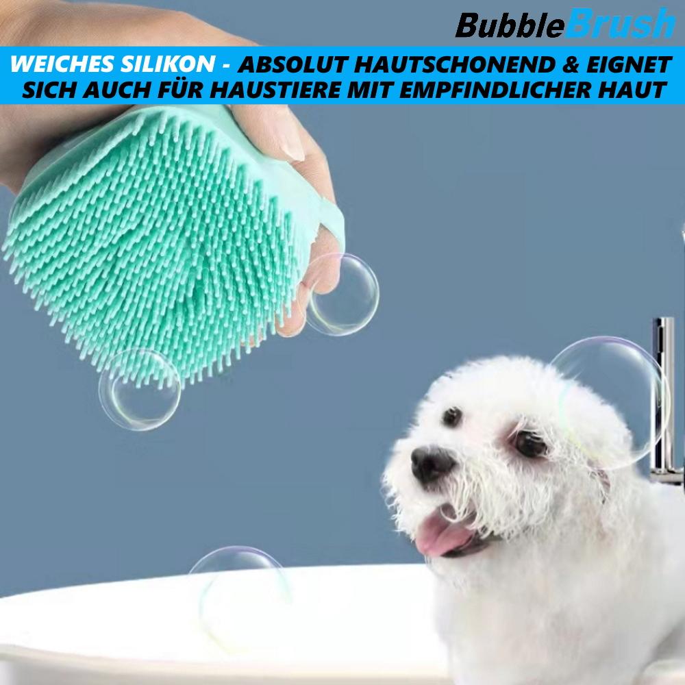 BUBBLEBRUSH Kartáč na péči o srst Koupací kartáč Pes Kočka Mycí kartáč Dávkovač šamponu