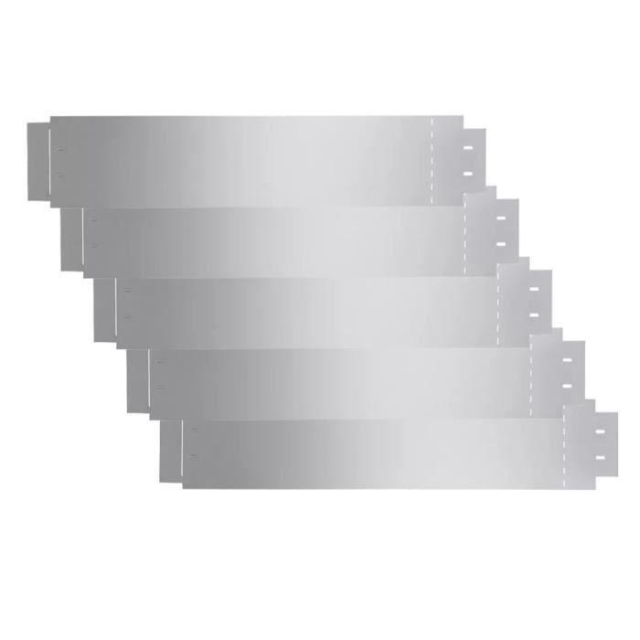 Bordure de pelouse - VIDAXL - 100 x 20 cm - Acier galvanisé - Gris