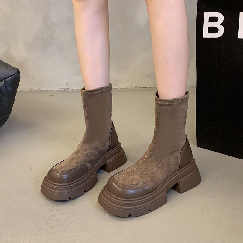 Small Thick-soled Retro British Martin Boots Women's Summer 2025 New Brown Thick Heel Heightened Super Fire Short Boots