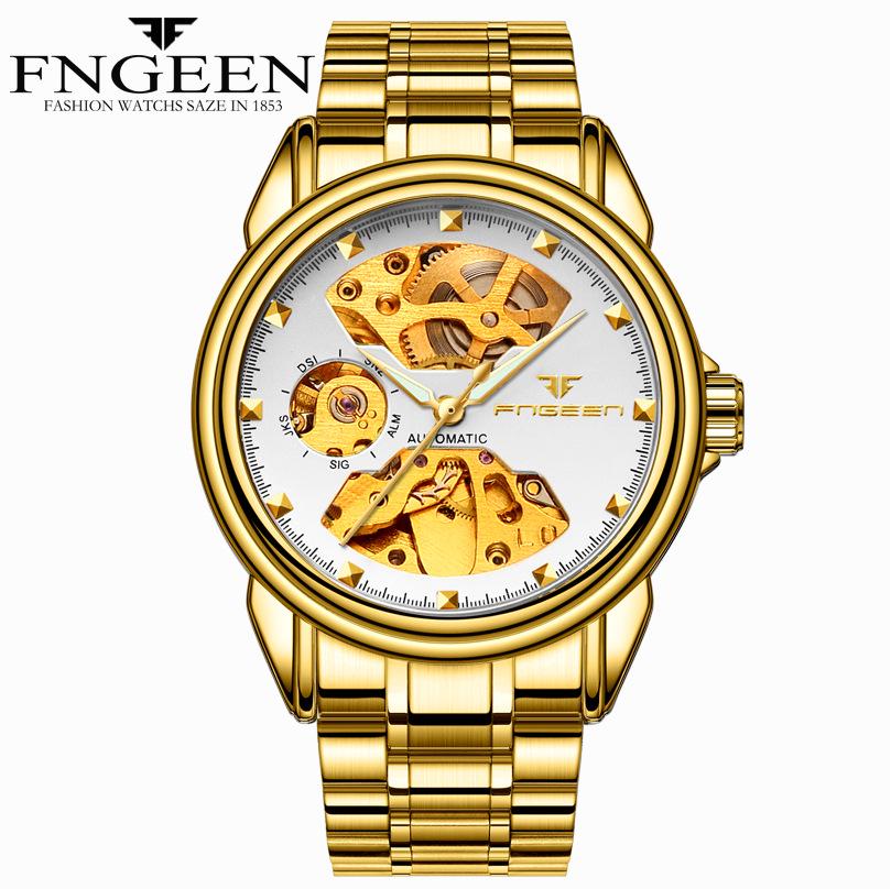 Couple Mechanical Watch Business Double-sided Hollow Men's Watch Waterproof Mechanical Gift Watch