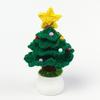 Cute Crochet Christmas Tree Decor Mini Artificial Knitted Tabletop Ornament  Holidays