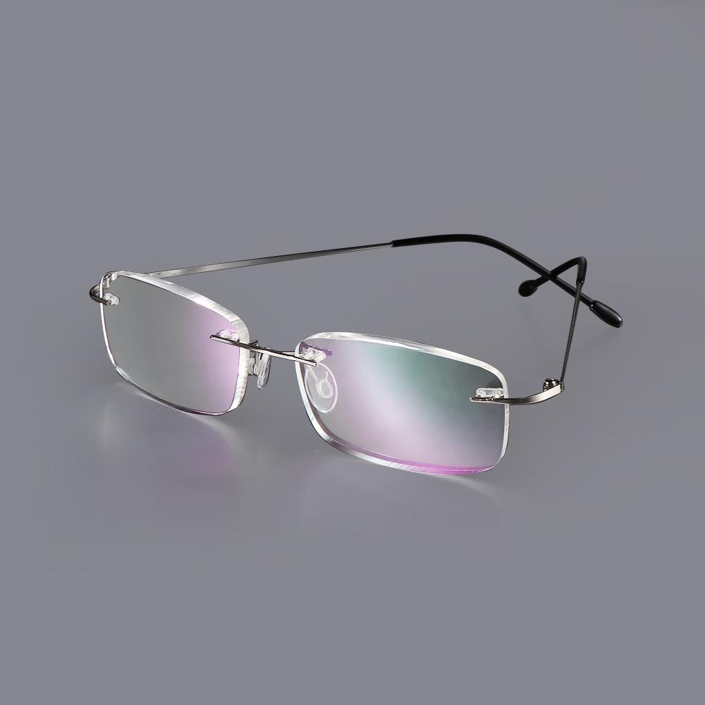 Ultraleichte TR90 Memory Titan Randlose Lesebrille Damen Altersweitsichtbrille