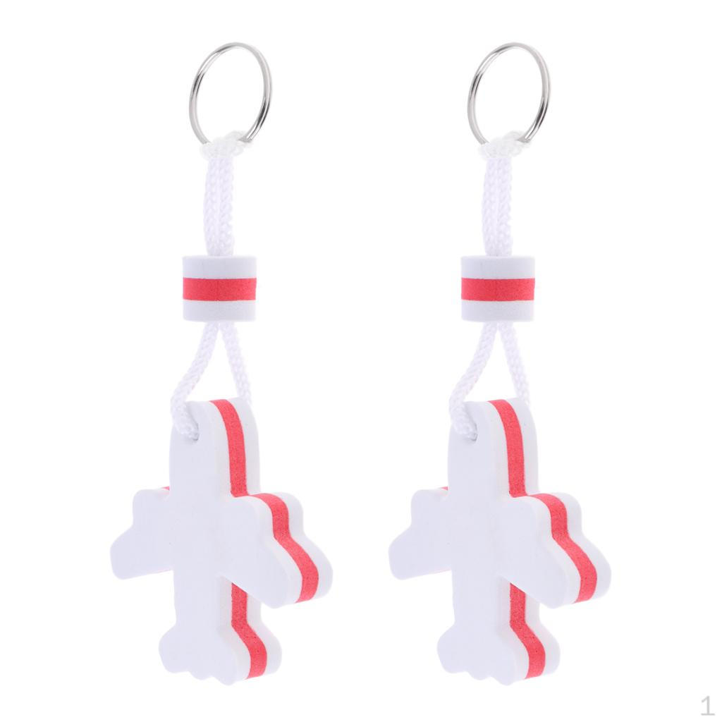 

2 Floating Boat Keychain Waterproof Marine Key Chain Float Buoy Foam Boating Water Sports White 2