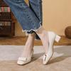 Work Shoes Women's Black New Soft Leather Thick Heels High Heels Professional Job Interview Not Tired Feet Women's Single Shoes