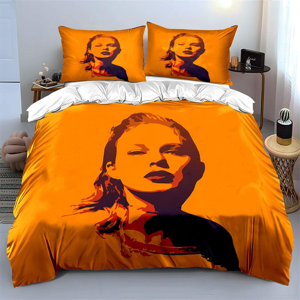 Pop Art Style Woman Portrait Bedding Duvet Cover Set Duvet Cover Pillowcases (1*Duvet Cover 2*Pillowcases, Without Duvet Insert)