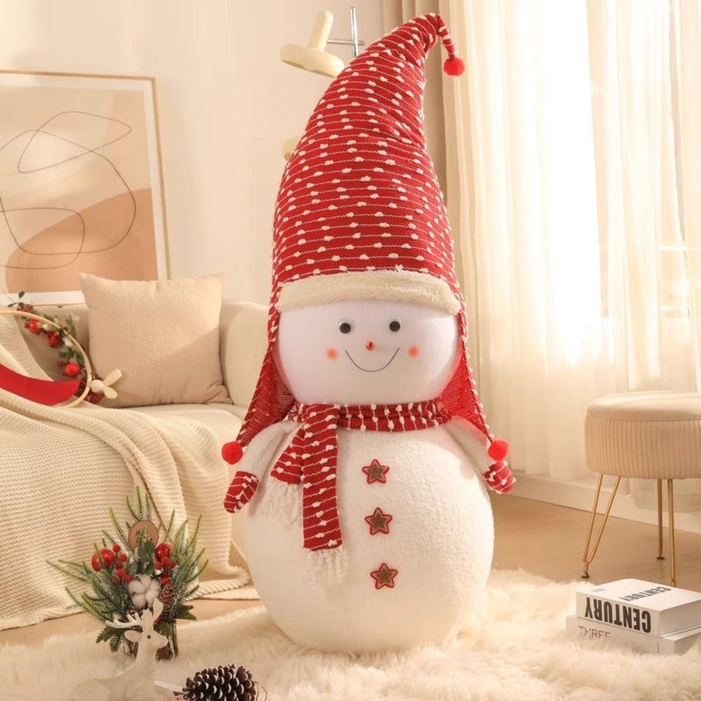 Cartoon Snowman Plush Toy Scarf Snowman Stuffed Dolls Christmas Snowman Plush Doll  Party Favors