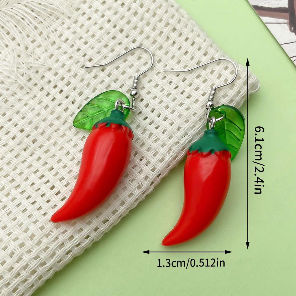 Strawberry, Orange & Blueberry Fruit Pendant Girl's Earrings - Cute Resin Children's Accessories