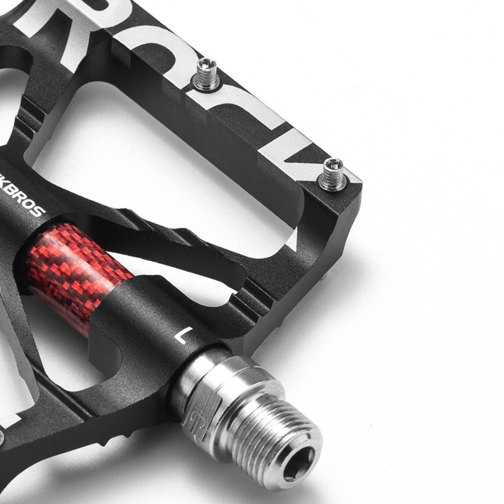 ROCKBROS Road Mountain Bike Bicycle Pedals, Anti-Slip Aluminum Cycling Pedal, Night Time Reflective Universal Threaded Port
