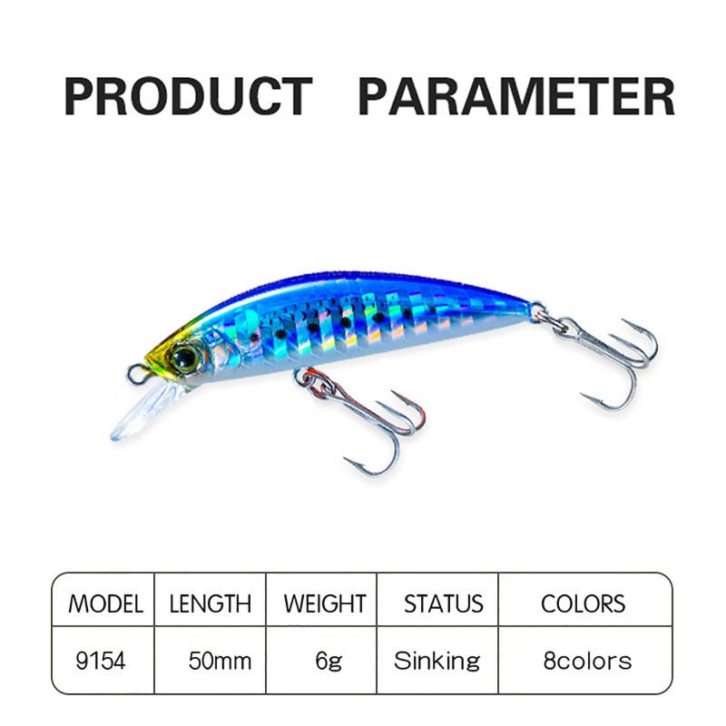 50mm/6g Leuchtender Fischköder Lebendige 3D-Augen Harter Köder Mit Drillingen Angelzubehör Zubehör