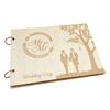 Handmade Engagement Guestbook 20 Pages Wooden Wedding Guest Book Creative Photo Frame Sign Signature Book