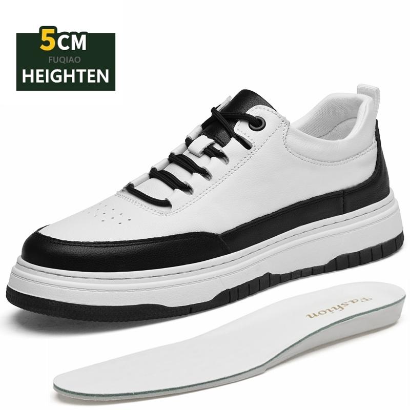 

Модные 5 см скрытое увеличение роста Натуральная кожа Повседневная обувь Дышащие Удобные Кроссовки на платформе для мужчин женщин Модные Противоскользящие 36