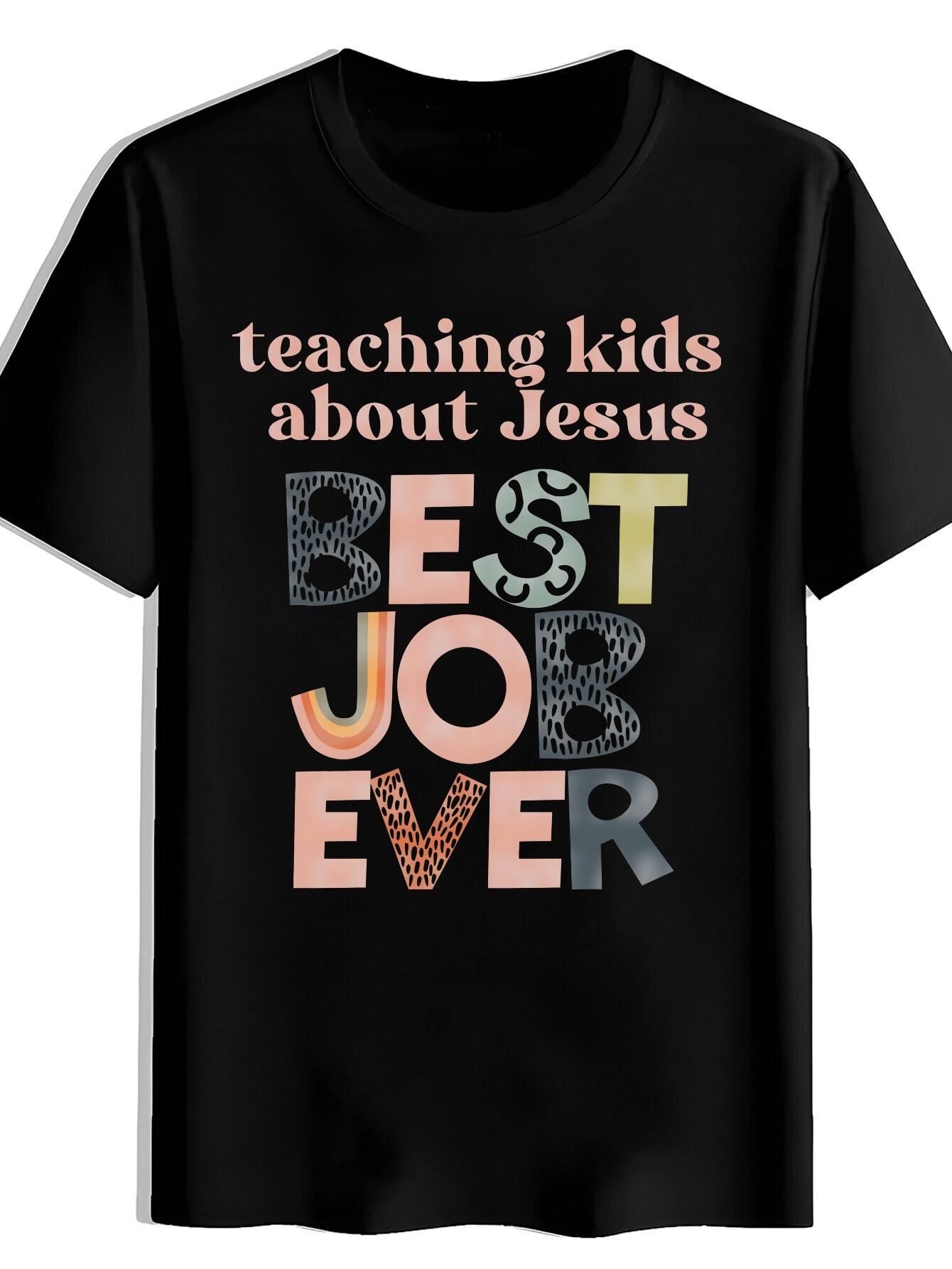T-shirt Casual Alphabet Print | Crew Neck XL