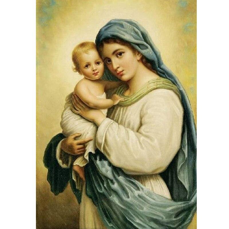 DIY Religious Icon 5D Diamond Painting Full Drill Cartoon Diamond Embroidery Cross Stitch Mosaic Rhinestone Home Decor