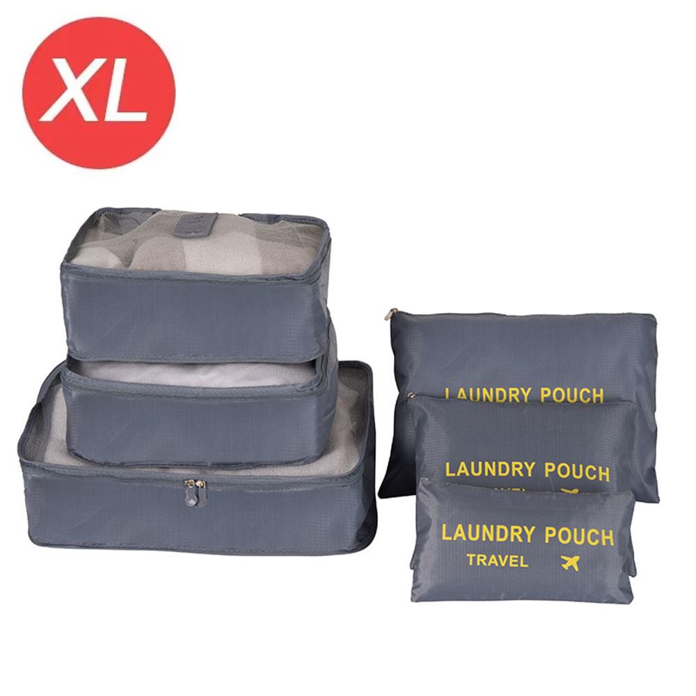 6-piece Large Size Travel Organizer Portable Suitcase Organizer Clothes Shoes Makeup Bag Luggage Organizer Travel Storage Bag