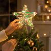 Christmas Tree Topper Star with Lights, Glitter Five-Pointed Star for Holiday Decoration