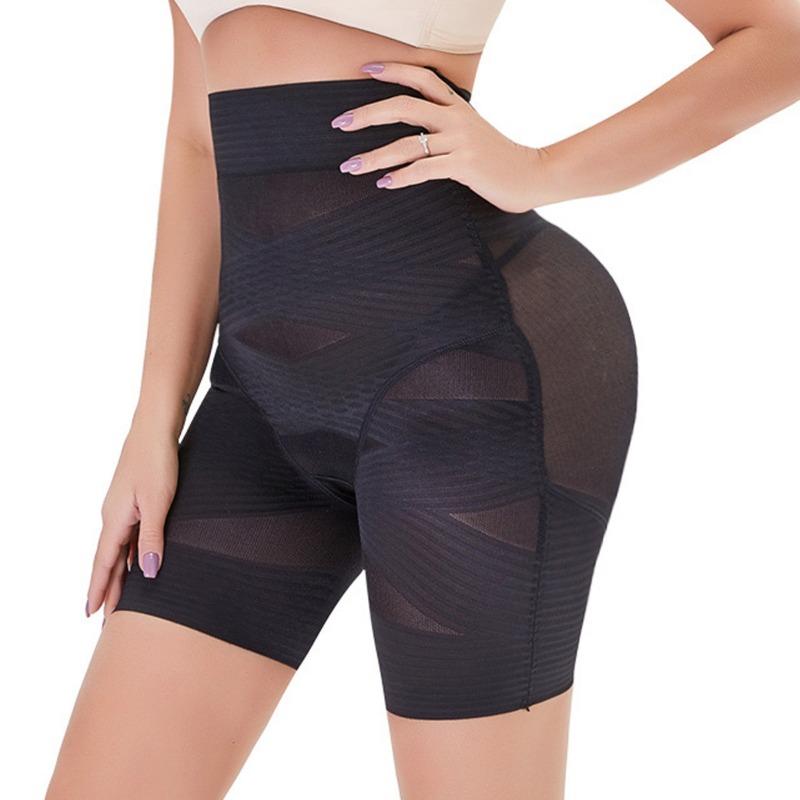 High Waist Cross Compression Tummy Control Shaper Shorts M чёрный