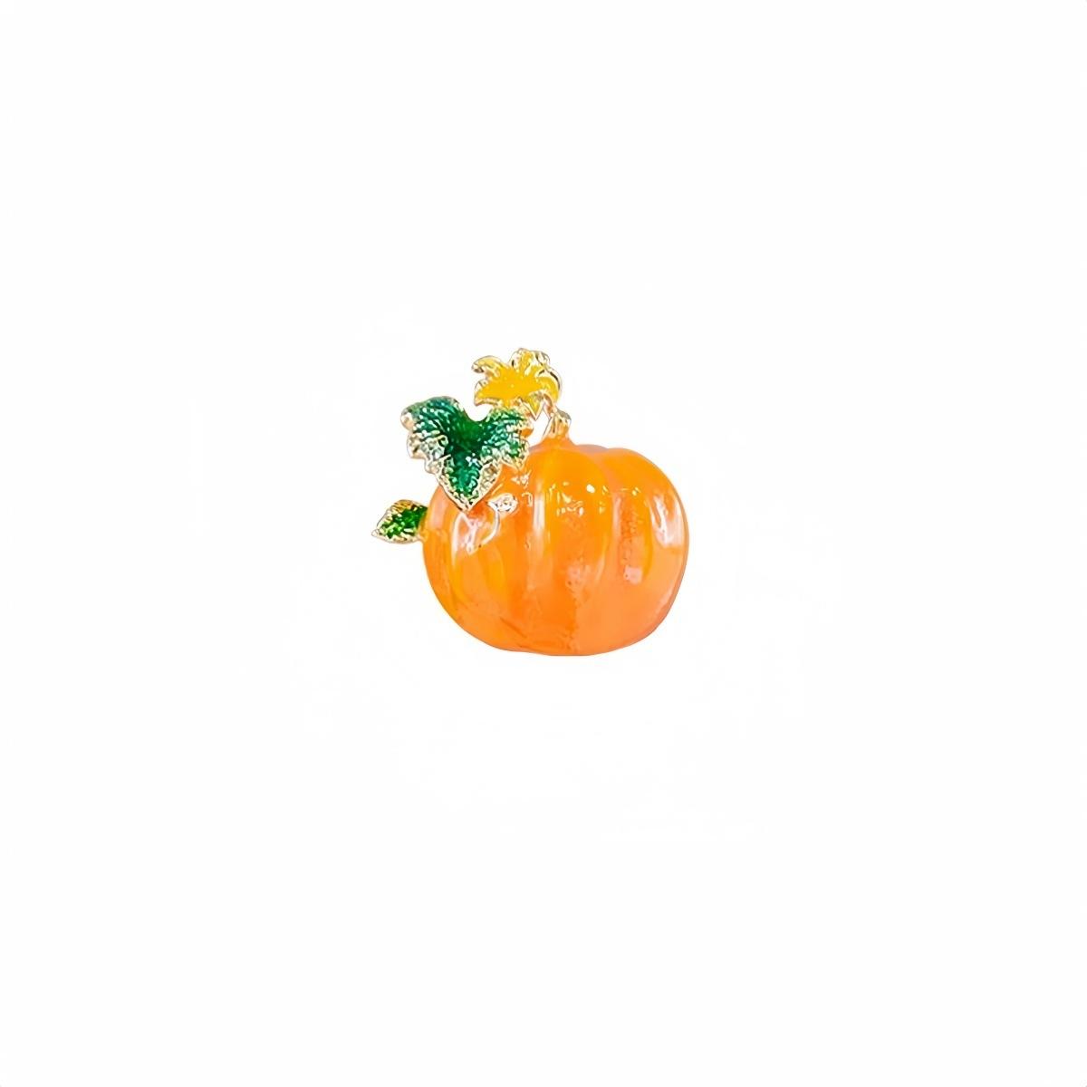 Cute enamel painted small pumpkin collar pin Korean summer versatile fixed anti-light brooch exquisite accessories