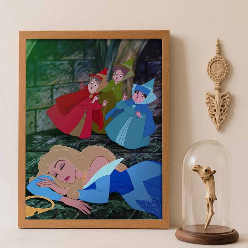 Disney Diamond Painting Kit Classic Sleeping Beauty Fairies Home Decor Craft Perfect Gift Idea Diamond Art Round 20x30cm