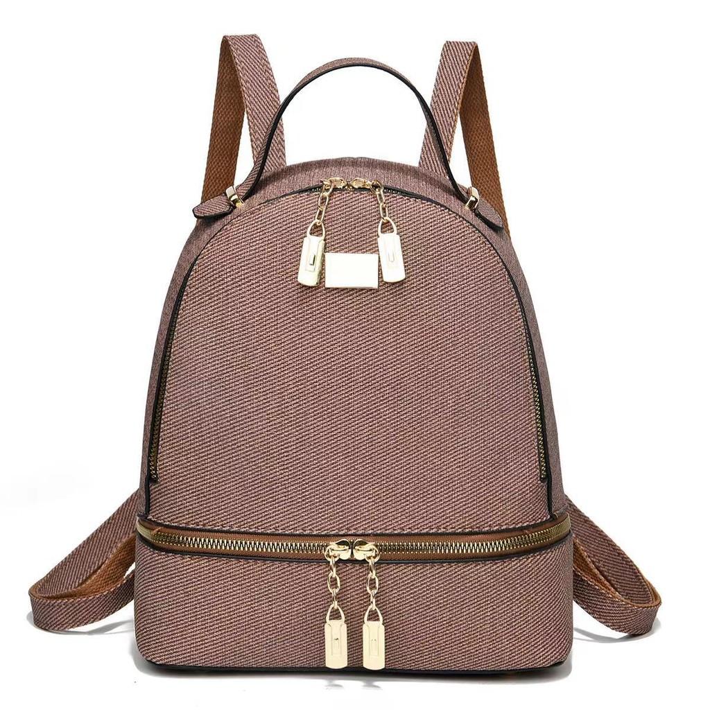 Stylish Macaron Color Canvas Backpack With Large Capacity For Travel And School Use