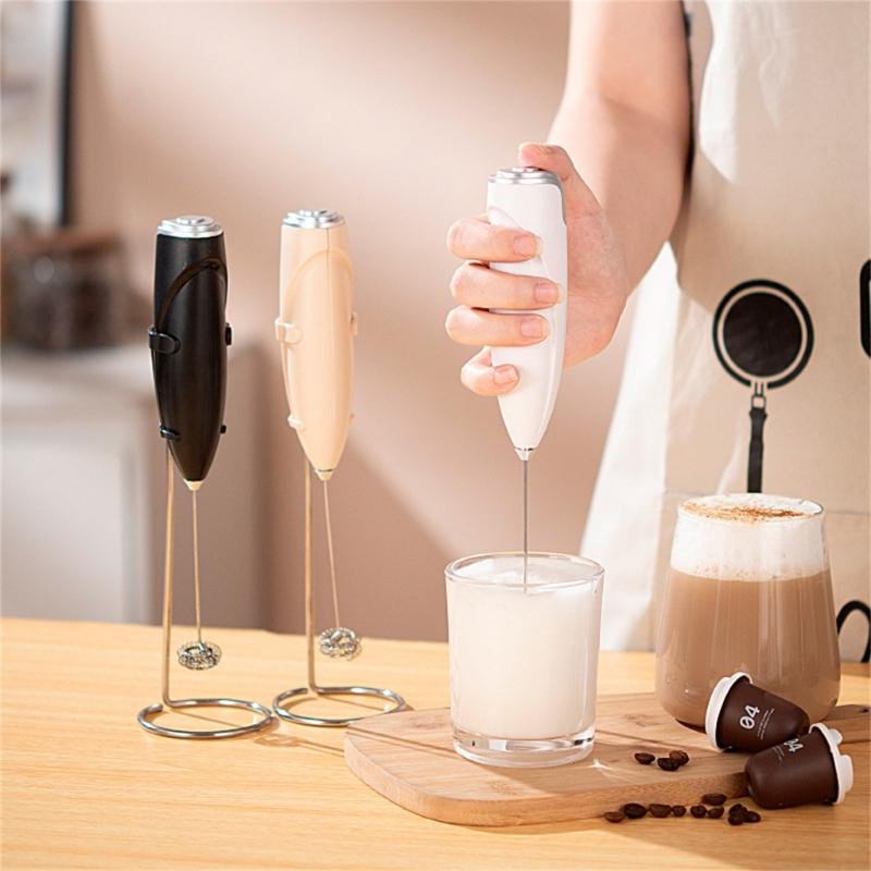 Miniature Electric Whisk for Lattes and Cappuccinos Handheld Milk Frother for Home or Office Battery Powered Drink Mixer