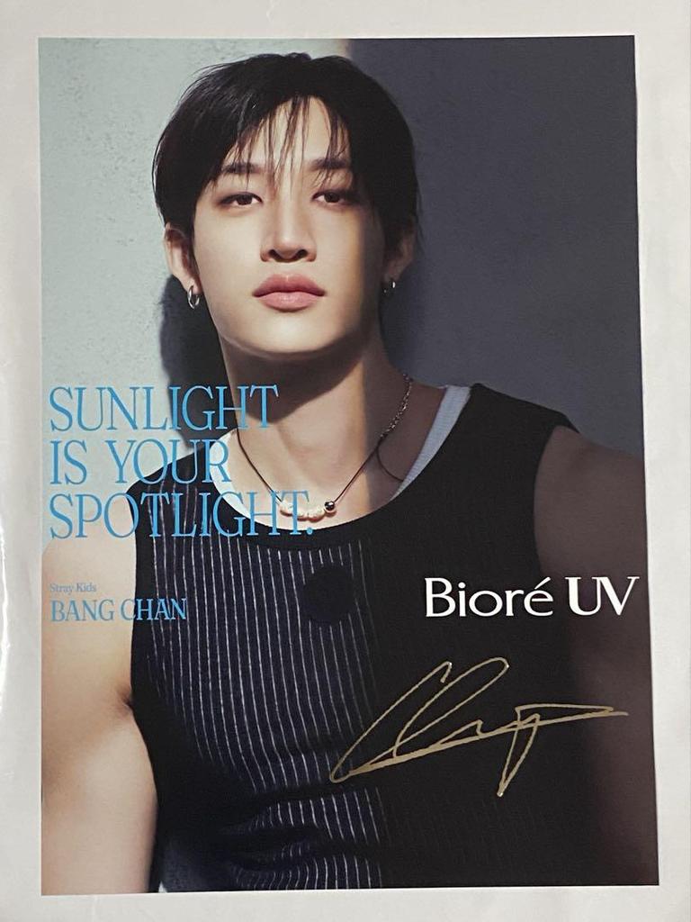 [USED] Bang Chan Autographed Biore UV Poster Bang Chan Biore