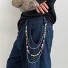 Jeans Chain Punk Belt Chain Zinc Zinc Zinc Alloy Pants Chain Colorful Rhinestone Bead Waist Chain  Female