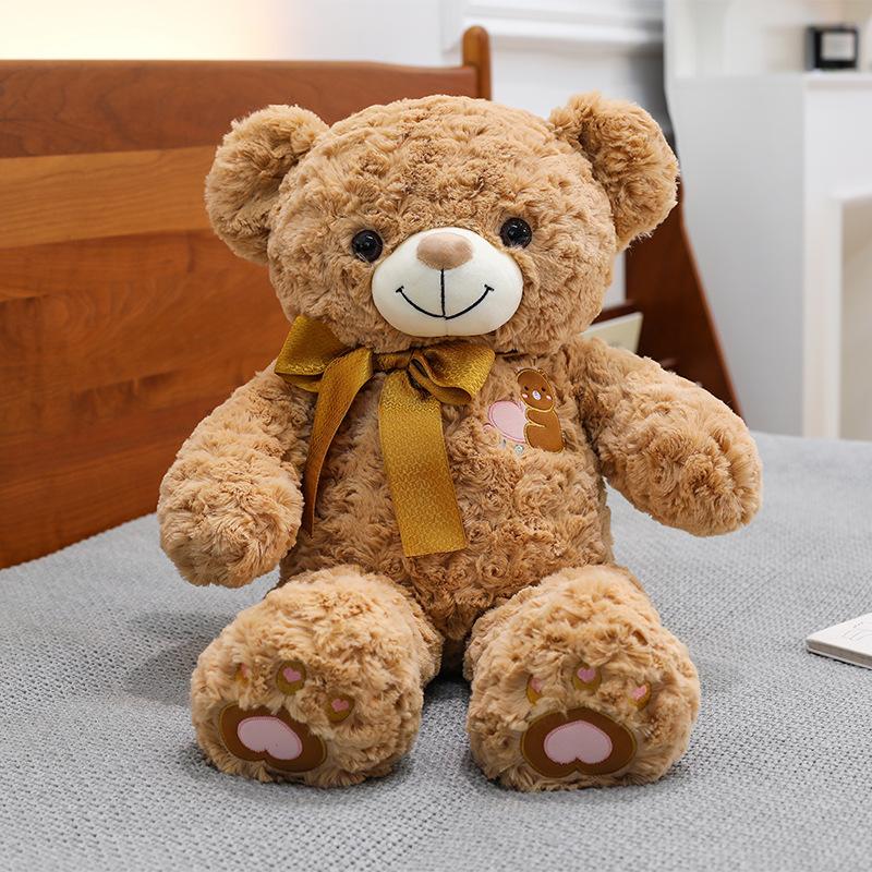

Ribbon rose bear plush toy for girlfriends birthday gift activity ornament teddy bear home throw pillow 55cm【0.65kg】 легкие хаки