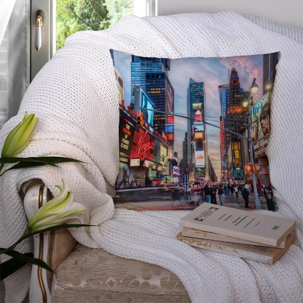 Home Decor New York Night Pillow Covers Cushion Hotel Car Seat Back Sofa