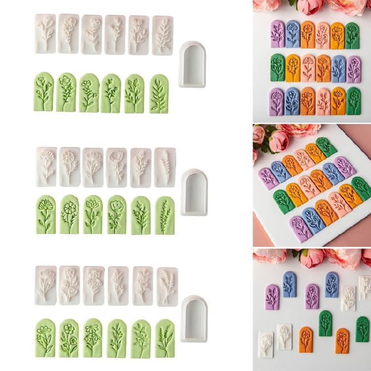 7pcs Polymer Clay Floral Earring Maker Fashion Handmade Ear Accessory Mold Jewelry Making Supplies Home Crafting Kits