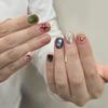 10Pcs Handmade Short Oval Cat Eye Glitter Press On Nails Y2K Star Colorful Sweet Cool Fake Nails For Wedding Party