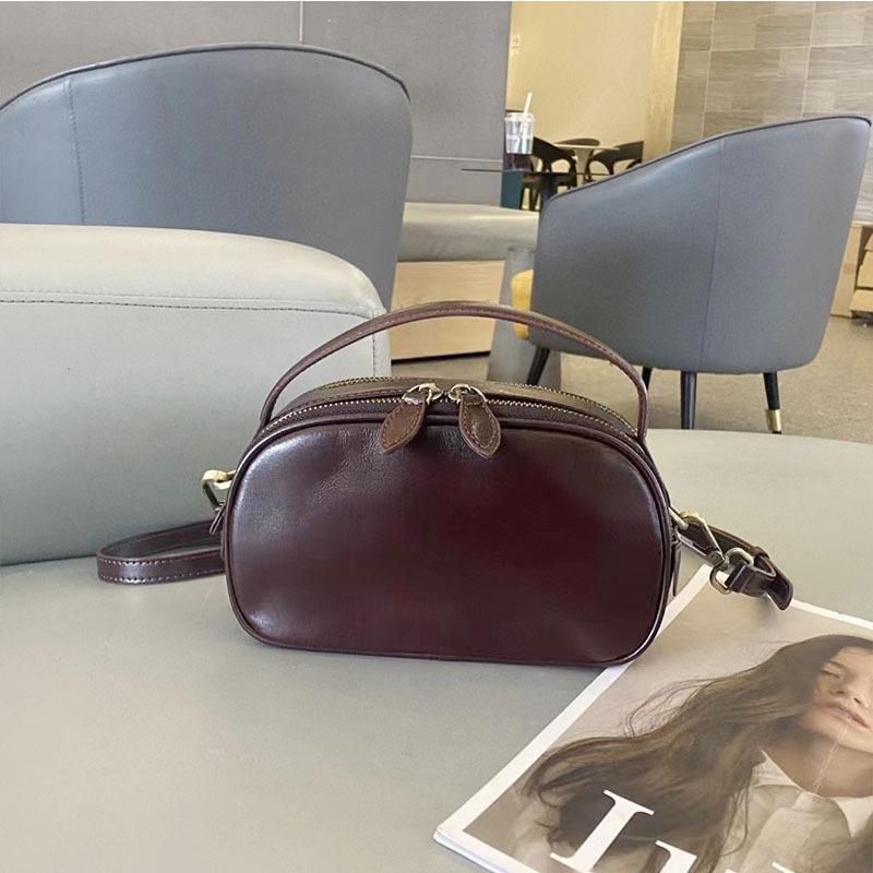 Luxury Women's Genuine Leather Crossbody Handbag - Versatile Mini Cowhide Design
