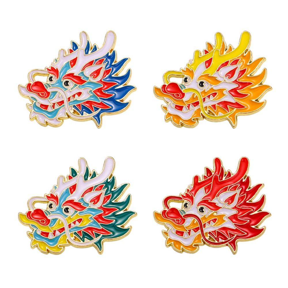 Dragon Head Dragon Year Brooch Dragon Year Cartoon Pin Brooch Shirt Pin Dragon Head Brooch  Clothes
