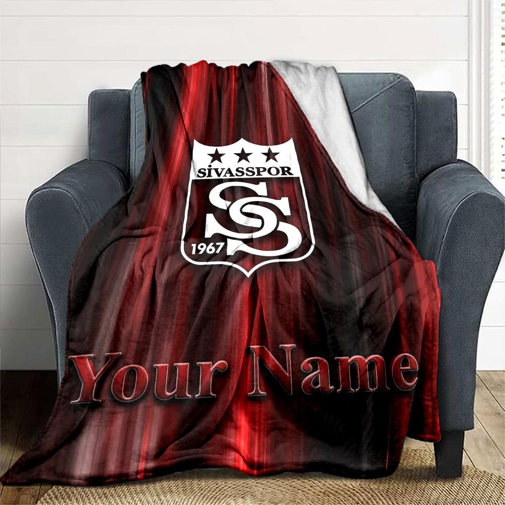 Name Custom Sivasspor Print Flannel Blanket High Quality Warm Comfortable Cover for All Seasons Perfect for Gifts Home Decor