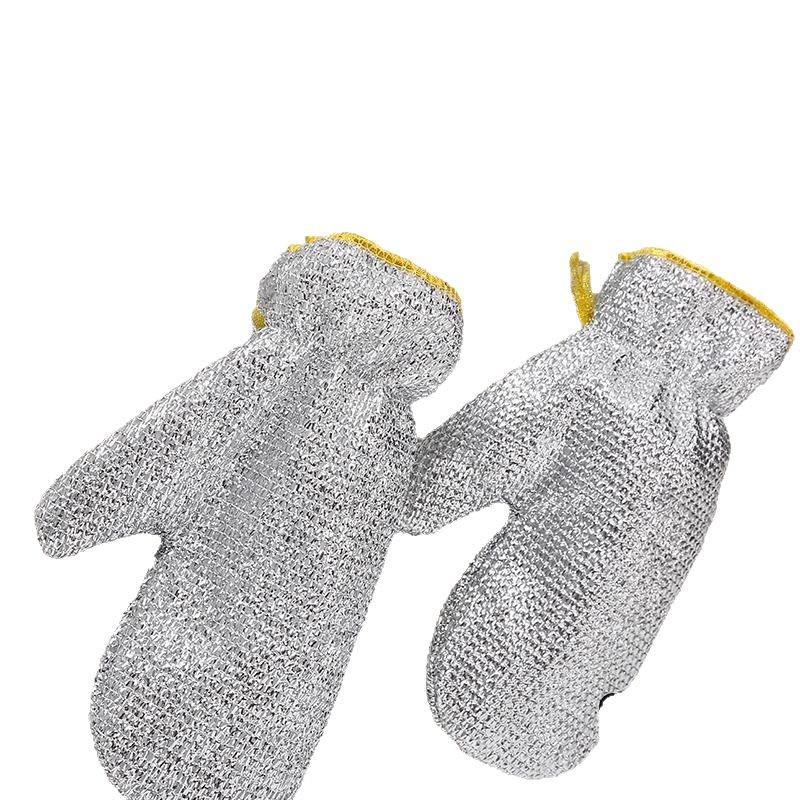 Balení 2 kusů ocelových drátěných mycích rukavic - Vodotěsné a odolné pro kuchyňské víceúčelové použití