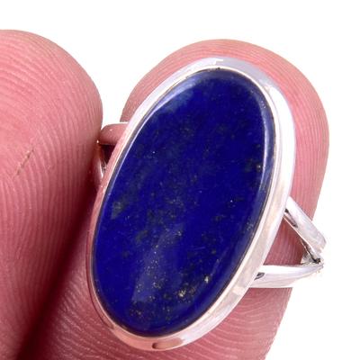 Natural Lapis Lazuli Gemstone Handmade 925 Solid Sterling Silver Ring S.7 q6C84