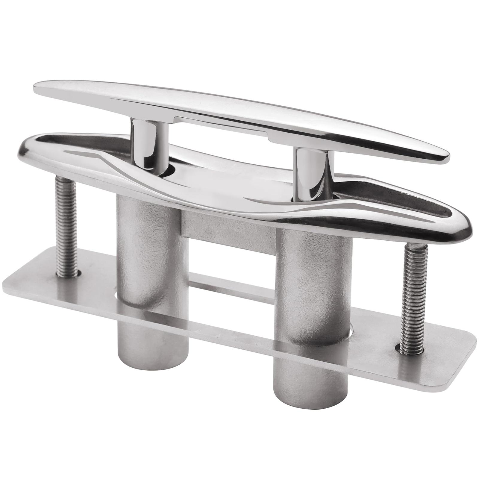 

316 Stainless Steel Flush Mount Deck Cleats Lift with Backing Plate Heavy Duty Boat Cleats 6in Pull Up Cleat Retractable 1