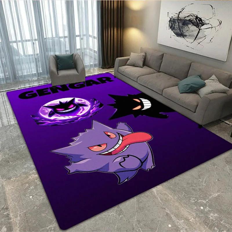 3D Pokémon Cute Gengar printed Carpet Living Room Bedroom Carpet Non-slip carpet home bedroom decor area rug Birthday Gift