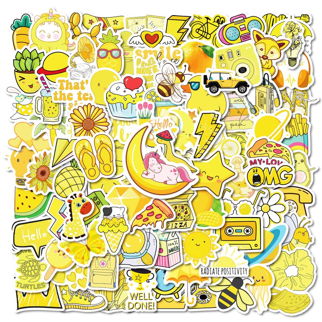 100 Sheets Crown Moon Pineapple No Repeat Pp Waterproof Decorative Stickers Diy Phone Case Skateboard Laptop Appliances
