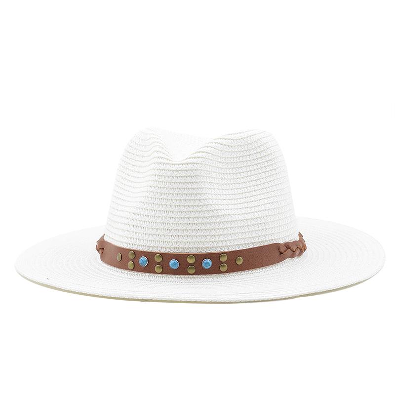 Natural Panama Soft Shaped Straw Hat Summer Women/Men Wide Brim Beach Sun Cap Uv Protection Fedora Birthday Gift