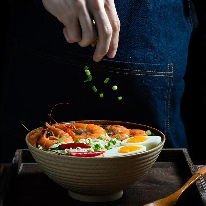 Japanese Vintage Porcelain Bowl Creative Homehold Lamian Noodles Instant Noodle Bowl Vegetable Salad Rice Soup Bowls Kitchenware