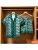 Men's Summer Set: Stylish 3D Striped Print Short Sleeve Shirt and Shorts